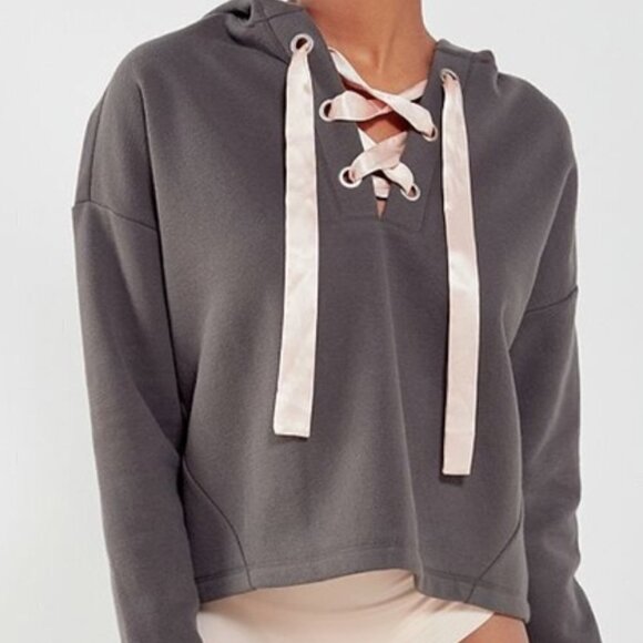 Out‎ From Under Cozy Lace-Up Hoodie Sweatshirt Small - Picture 1 of 7